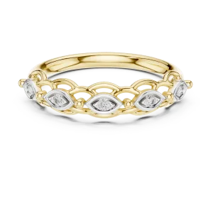 Symmetry Marquise-Link Round Brilliant Diamond Band - Image 2