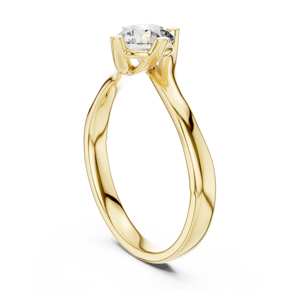 Fluidity Round Brilliant Cut Solitaire Engagement Ring - Image 3