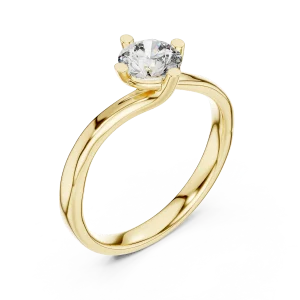 Fluidity Round Brilliant Cut Solitaire Engagement Ring