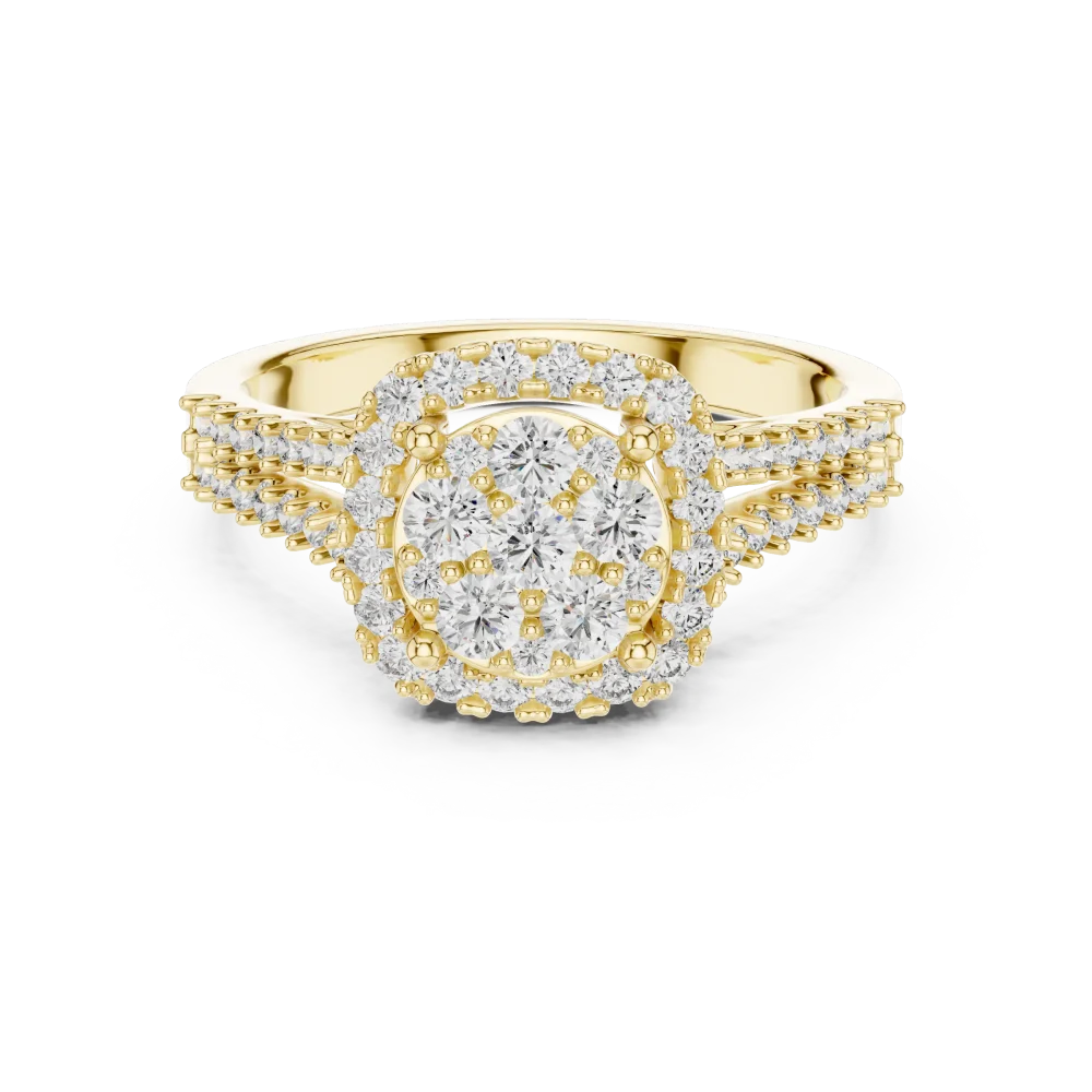 Luminary Round Brilliant Pavé-Set Cluster Statement Ring - Image 2