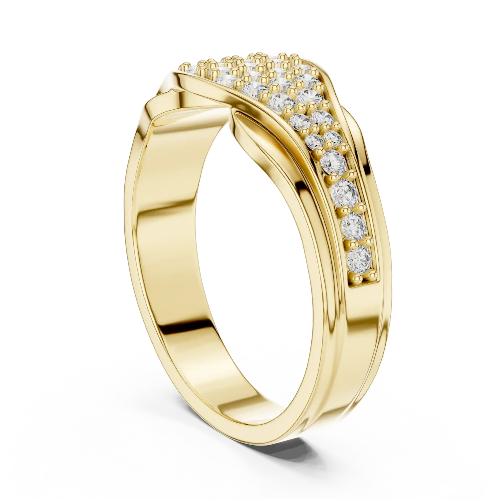 Luminous Pavé-Set Round Brilliant Cinematic Cocktail Ring - Image 3