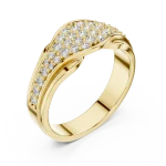 Luminous Pavé-Set Round Brilliant Cinematic Cocktail Ring