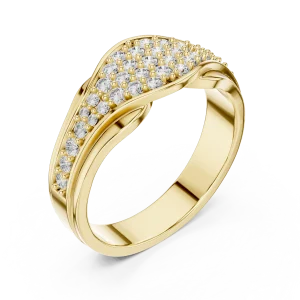 Luminous Pavé-Set Round Brilliant Cinematic Cocktail Ring