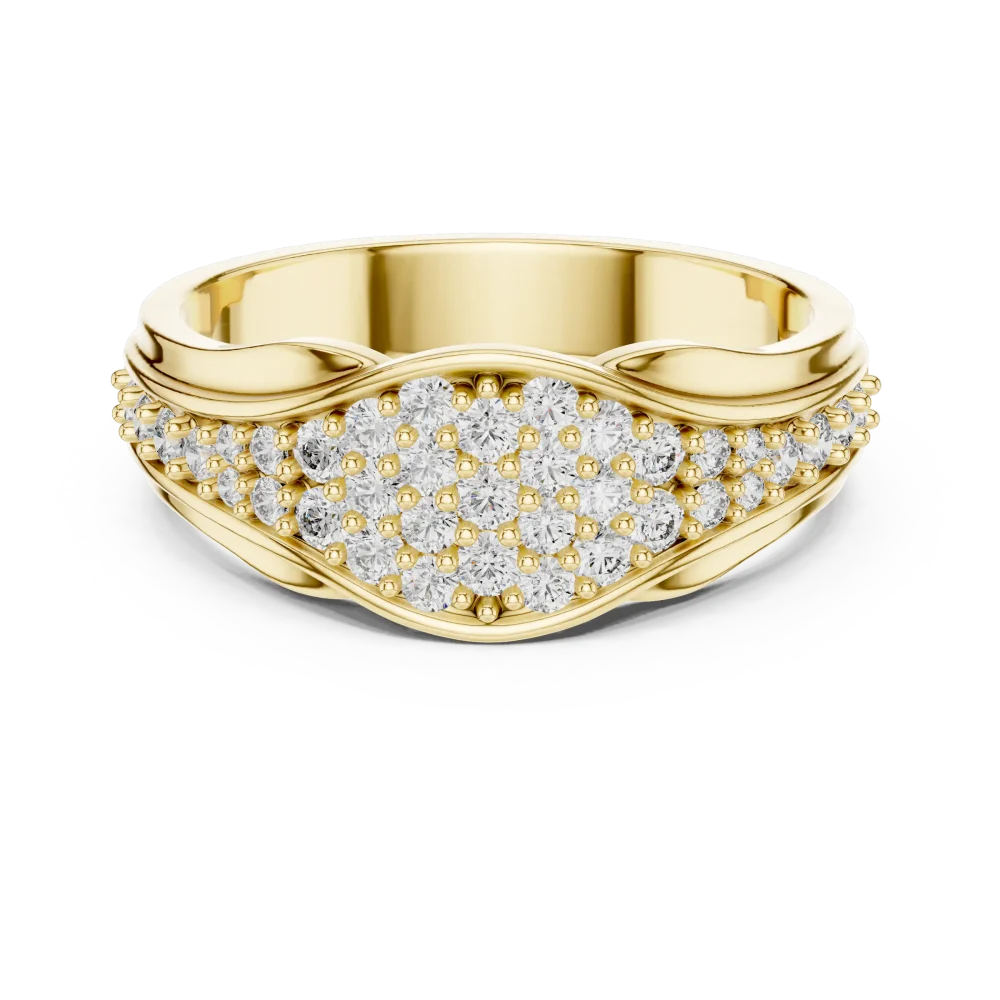 Luminous Pavé-Set Round Brilliant Cinematic Cocktail Ring - Image 2