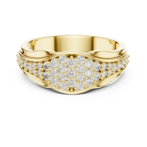 Luminous Pavé-Set Round Brilliant Cinematic Cocktail Ring - Image 2