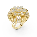 Luminary Round Pavé-Set Architectural Cocktail Ring