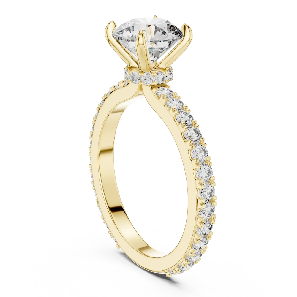 Ethereal Round Brilliant Pavé-Set Solitaire Ring - Image 3