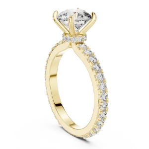 Ethereal Round Brilliant Pavé-Set Solitaire Ring - Image 3