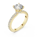 Ethereal Round Brilliant Pavé-Set Solitaire Ring