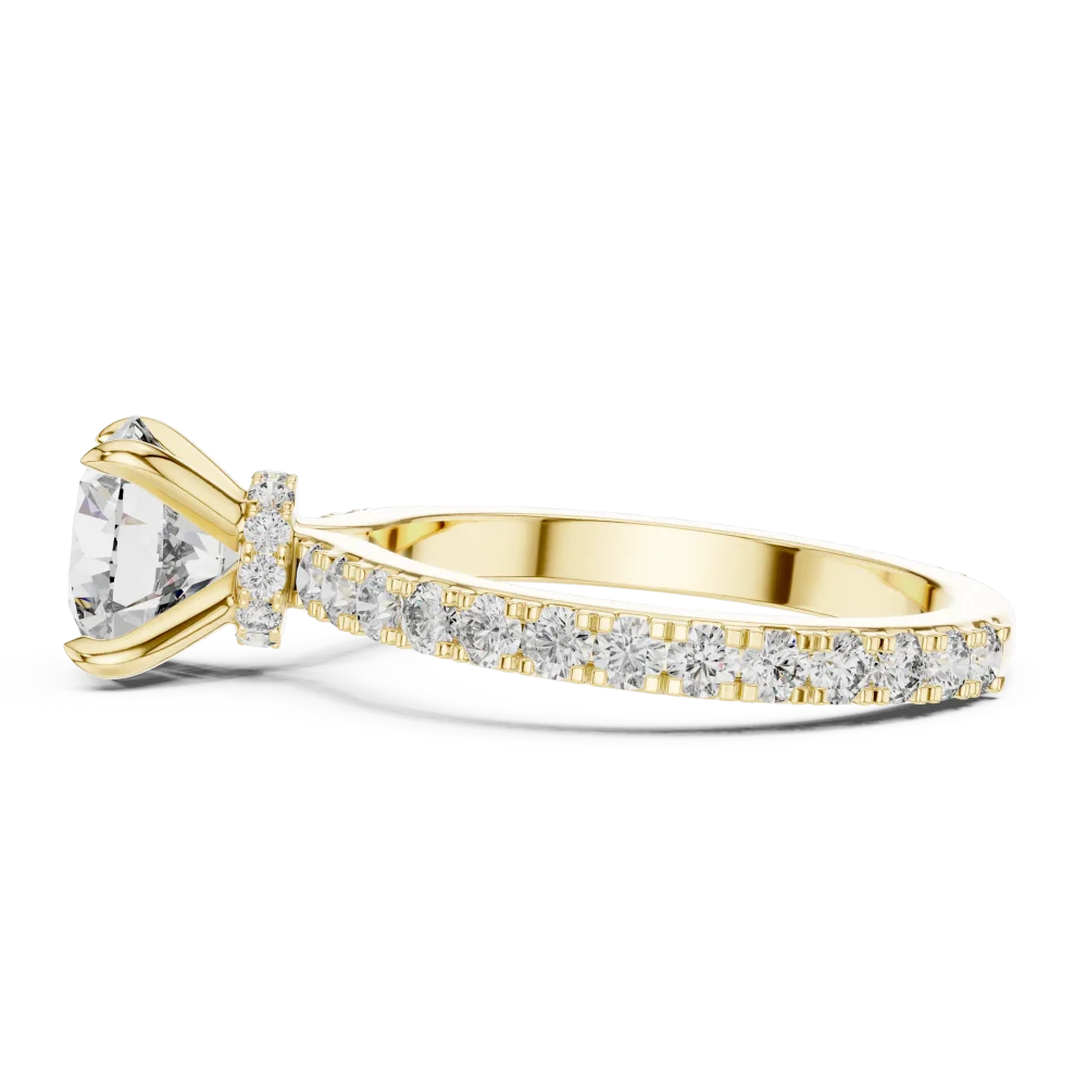 Ethereal Round Brilliant Pavé-Set Solitaire Ring - Image 4