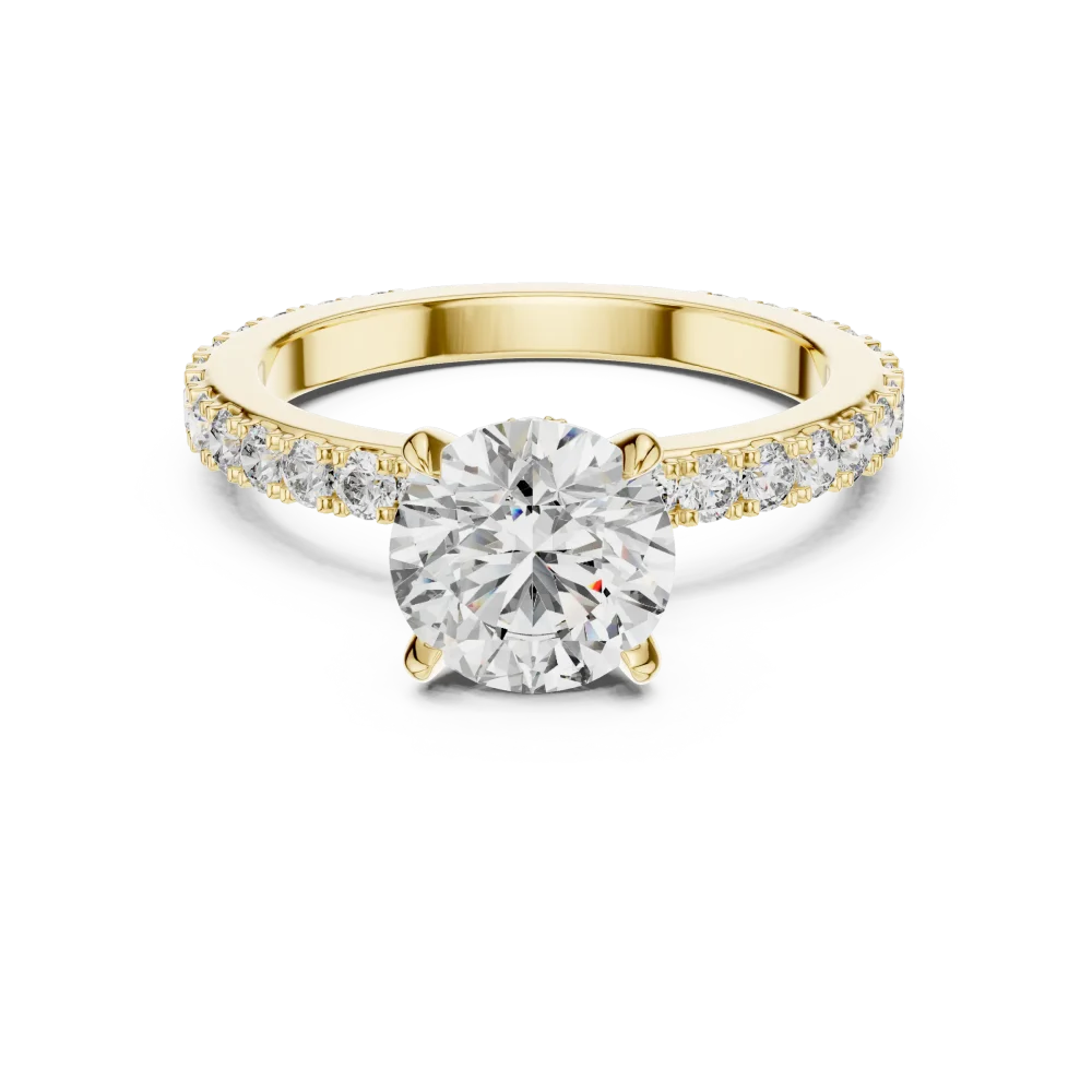 Ethereal Round Brilliant Pavé-Set Solitaire Ring - Image 2
