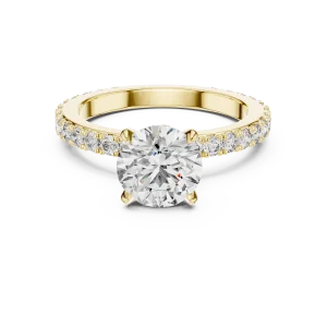 Ethereal Round Brilliant Pavé-Set Solitaire Ring - Image 2