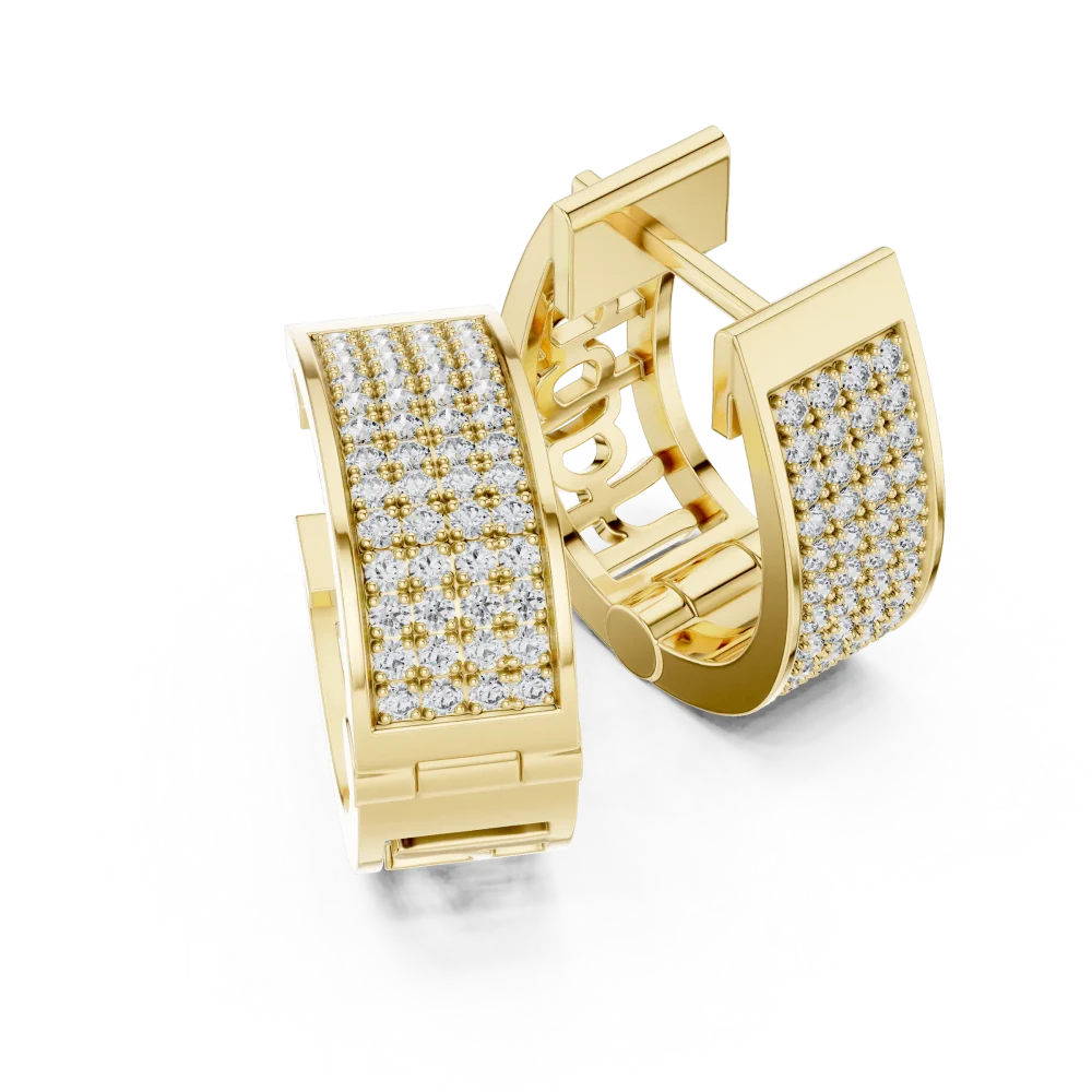 Experience the architectural brilliance of these pavé-set DIAMEUR lab-grown diamond hoops. Add this modern classic to your collection—shop now.
