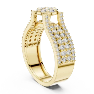 Luminary Round Pavé-Set Diamond Cluster Cocktail Ring - Image 3