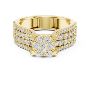 Luminary Round Pavé-Set Diamond Cluster Cocktail Ring - Image 2