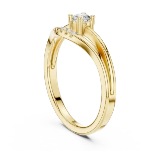 Linear Essence Round Brilliant Split-Shank Solitaire Ring - Image 3