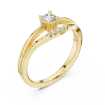 Linear Essence Round Brilliant Split-Shank Solitaire Ring