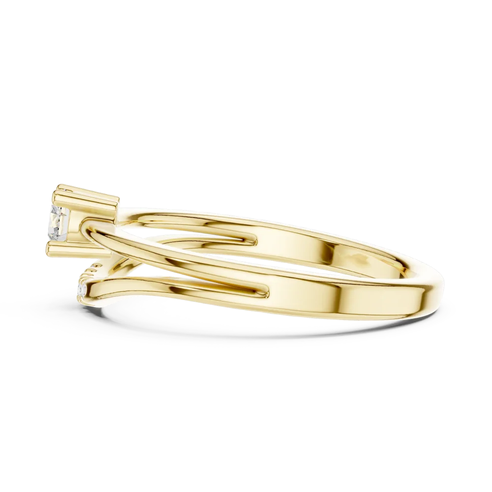 Linear Essence Round Brilliant Split-Shank Solitaire Ring - Image 4