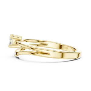 Linear Essence Round Brilliant Split-Shank Solitaire Ring - Image 4