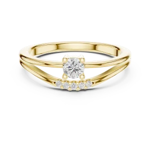 Linear Essence Round Brilliant Split-Shank Solitaire Ring - Image 2