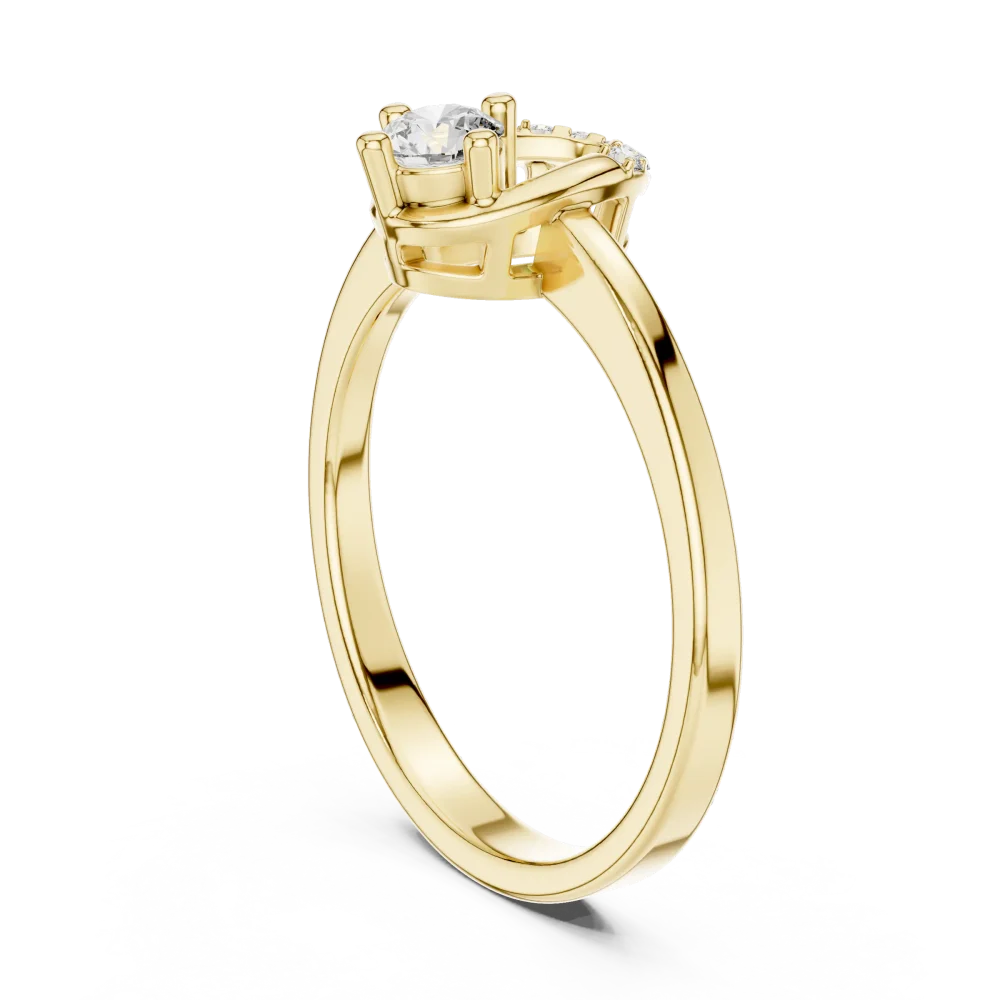 Symmetry Round Brilliant Architectural Solitaire Ring - Image 3