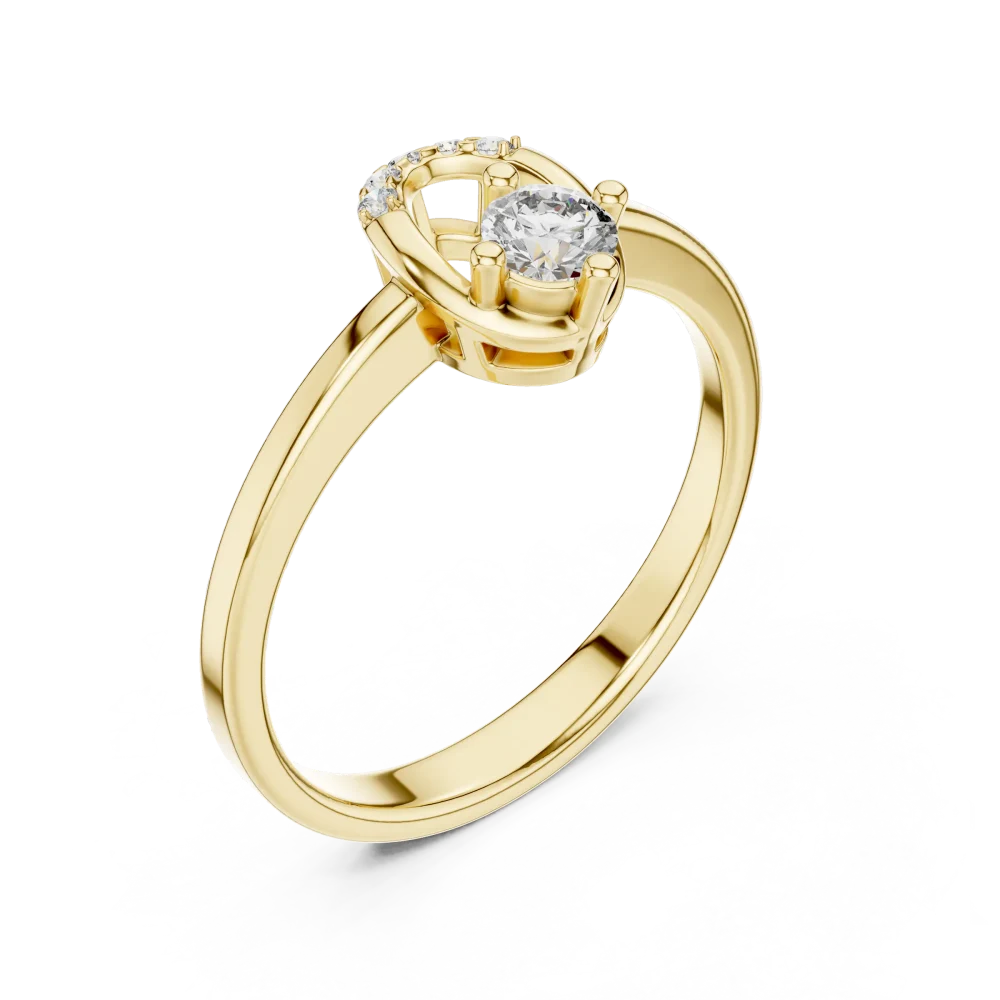 Discover the elegance of our architectural round solitaire ring. Expertly crafted with radiant DIAMEUR lab-grown diamonds. Shop this modern icon today.