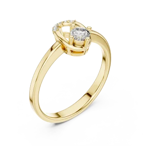 Symmetry Round Brilliant Architectural Solitaire Ring