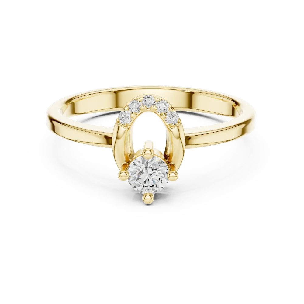 Symmetry Round Brilliant Architectural Solitaire Ring - Image 2