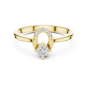 Symmetry Round Brilliant Architectural Solitaire Ring - Image 2