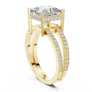 Architectural Princess Cut Split-Shank Solitaire Ring - Image 3
