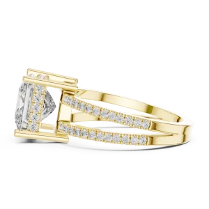 Architectural Princess Cut Split-Shank Solitaire Ring - Image 4