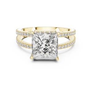 Architectural Princess Cut Split-Shank Solitaire Ring - Image 2