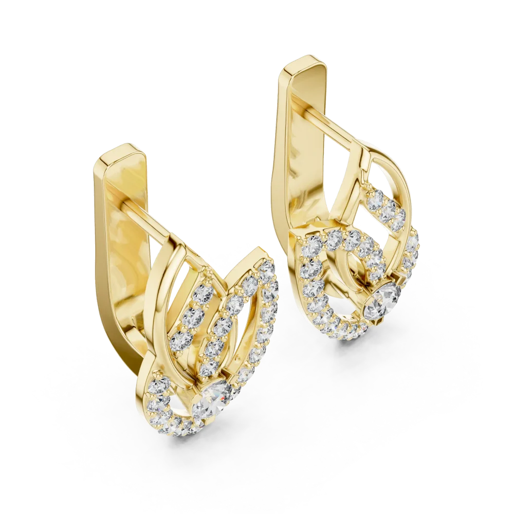 Elevate your style with these radiant lab-grown DIAMEUR diamond stud earrings, featuring a brilliant pavé-set silhouette. Shop this modern luxury today.