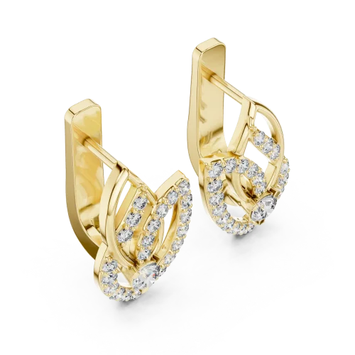 Luminary Round Pavé-Set Silhouette Stud Earrings