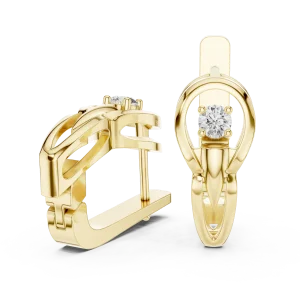 Luminary Round Brilliant Solitaire Architectural Stud Earrings - Image 4