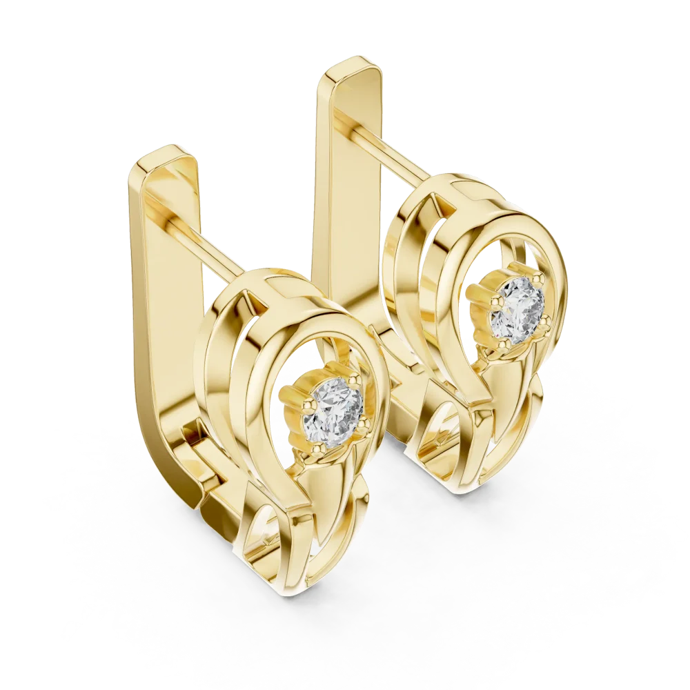 Experience the brilliance of these architectural round solitaire stud earrings. Expertly handcrafted for timeless style, shop this sustainable luxury.