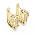 Luminary Round Brilliant Solitaire Architectural Stud Earrings