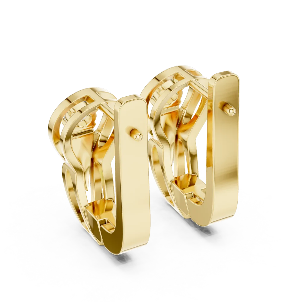 Luminary Round Brilliant Solitaire Architectural Stud Earrings - Image 3