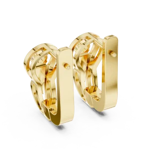 Luminary Round Brilliant Solitaire Architectural Stud Earrings - Image 3