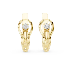 Luminary Round Brilliant Solitaire Architectural Stud Earrings - Image 2