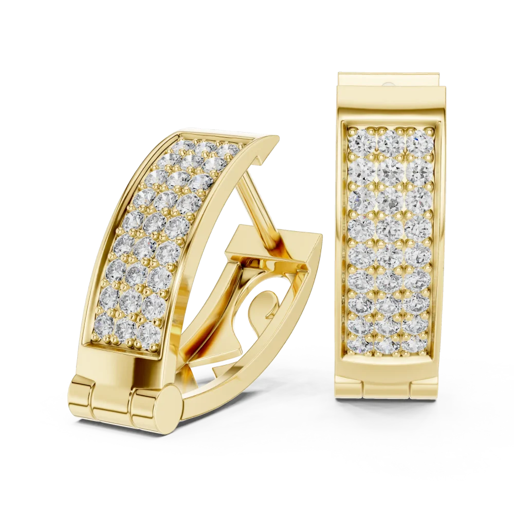 Luminary Round Pavé-Set Architectural Hoop Earrings - Image 4