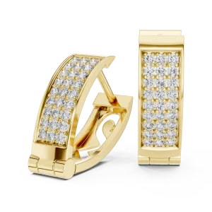 Luminary Round Pavé-Set Architectural Hoop Earrings - Image 4