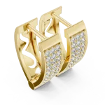Luminary Round Pavé-Set Architectural Hoop Earrings