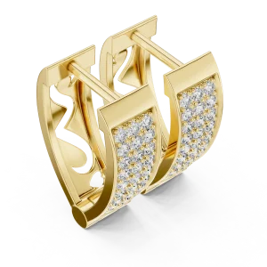Luminary Round Pavé-Set Architectural Hoop Earrings
