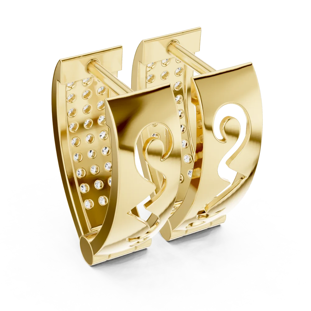 Luminary Round Pavé-Set Architectural Hoop Earrings - Image 3