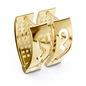 Luminary Round Pavé-Set Architectural Hoop Earrings - Image 3