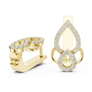 Silhouette Round Pavé Geometric Contour Stud Earrings - Image 3