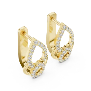 Silhouette Round Pavé Geometric Contour Stud Earrings