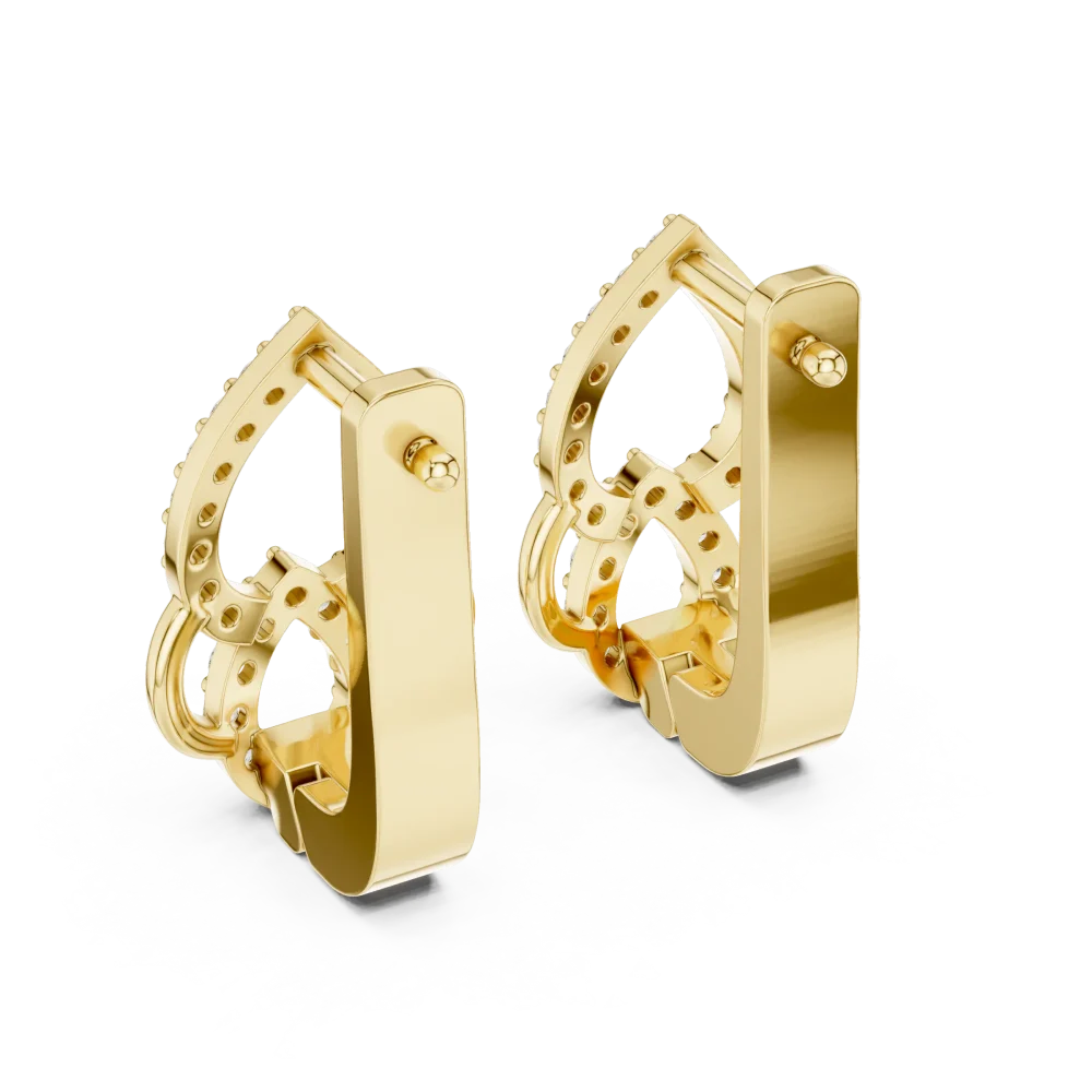 Silhouette Round Pavé Geometric Contour Stud Earrings - Image 4