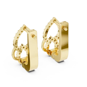 Silhouette Round Pavé Geometric Contour Stud Earrings - Image 4
